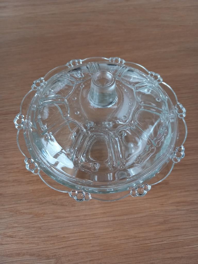 Glazen Bonbonschaal met Deksel - 12 cm diameter, Ophalen of Verzenden