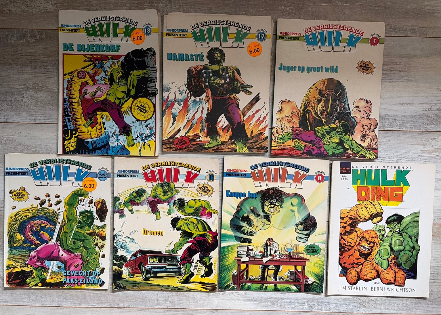 7 stripboeken van De Verbijsterende HULK - Juniorpress, Boeken, Meerdere stripboeken, Ophalen of Verzenden, Gelezen