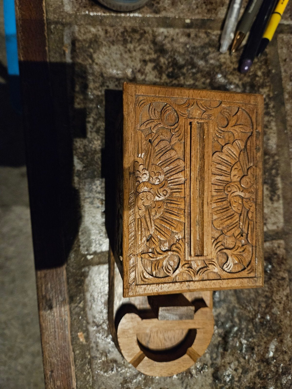 Houten Sigarettenhouder met Asbak, Ophalen of Verzenden