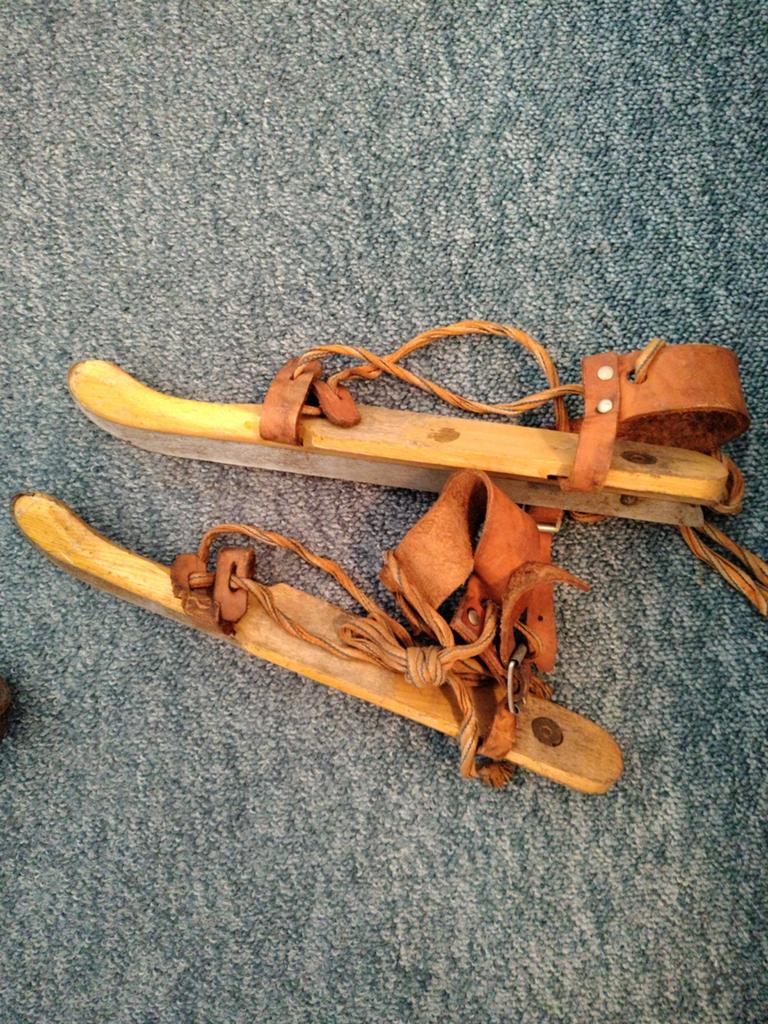 Houten schaatsen met leren bande, Ophalen of Verzenden, Gebruikt, Friese doorlopers, Overige merken