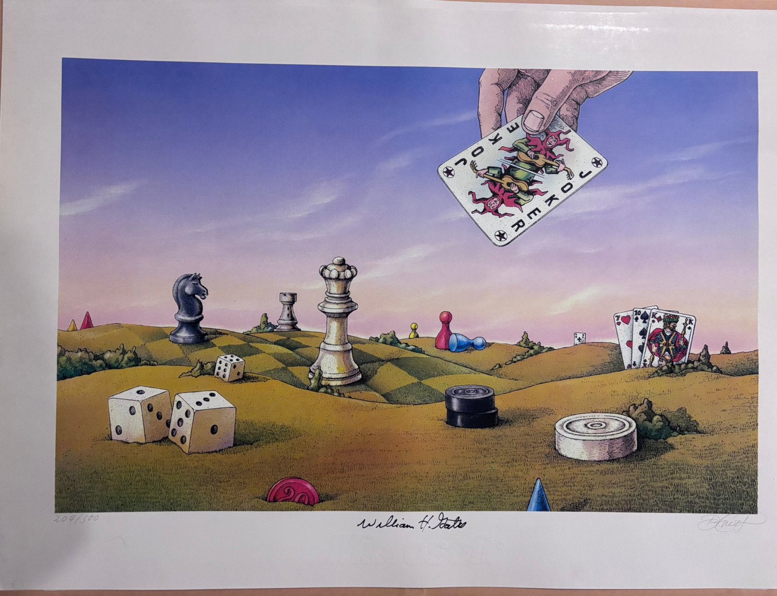Microsoft bedrijfslitografie  gesigneerd Bill Gates, Ophalen of Verzenden