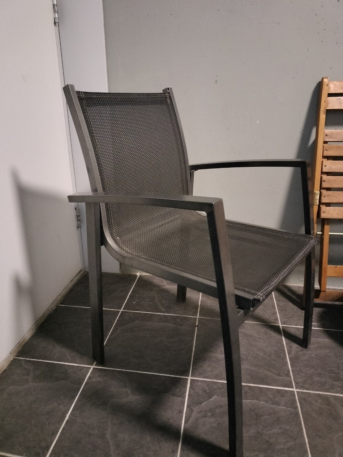 Tuinstoelen Aluminium met textileen 4 stuks, Ophalen, Gebruikt, Aluminium