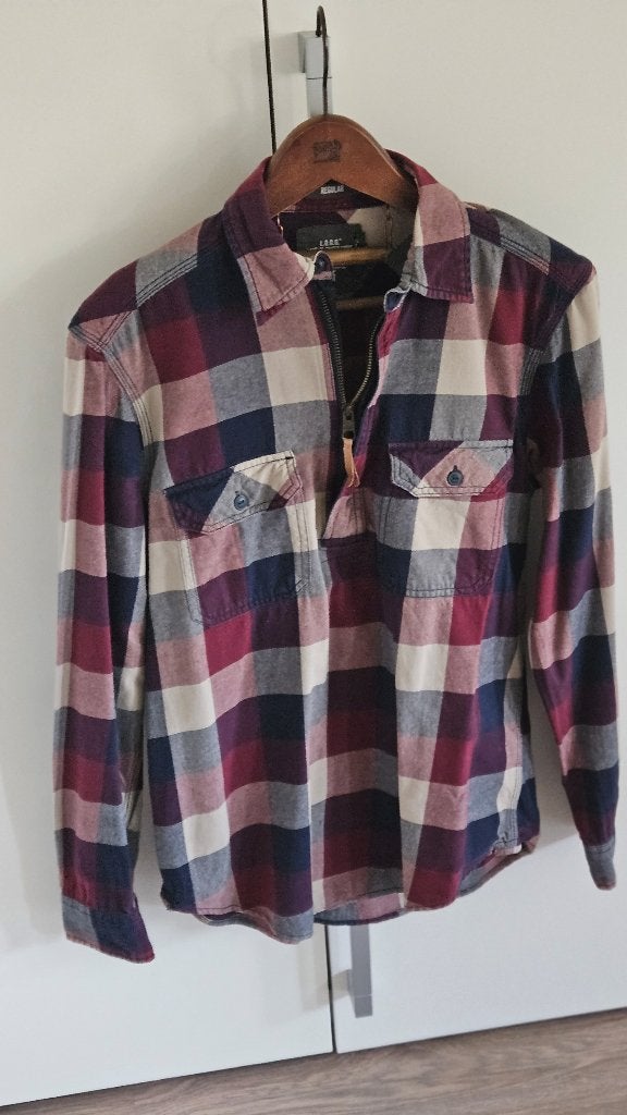 Geruite Quarter zip blouse, Ophalen of Verzenden, Zo goed als nieuw, Rood, Halswijdte 38 (S) of kleiner