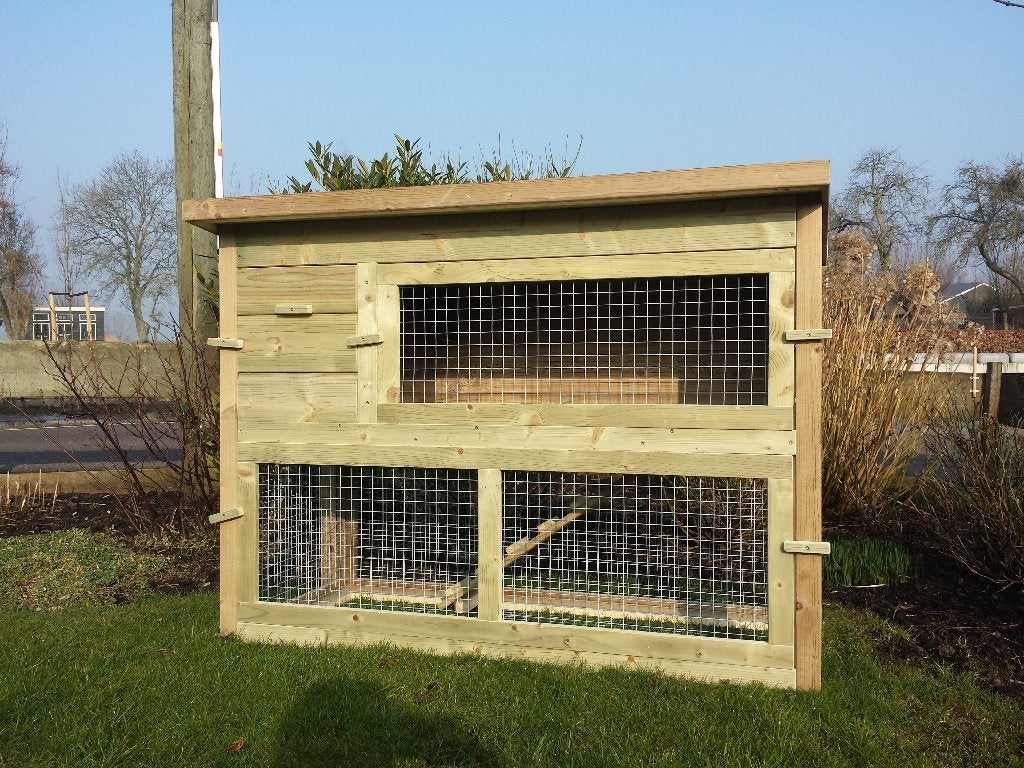 Konijnenhok Aalburg | Duurzame materialen | Stevig hok, 110 cm of meer, Nieuw, 90 cm of meer, Hok