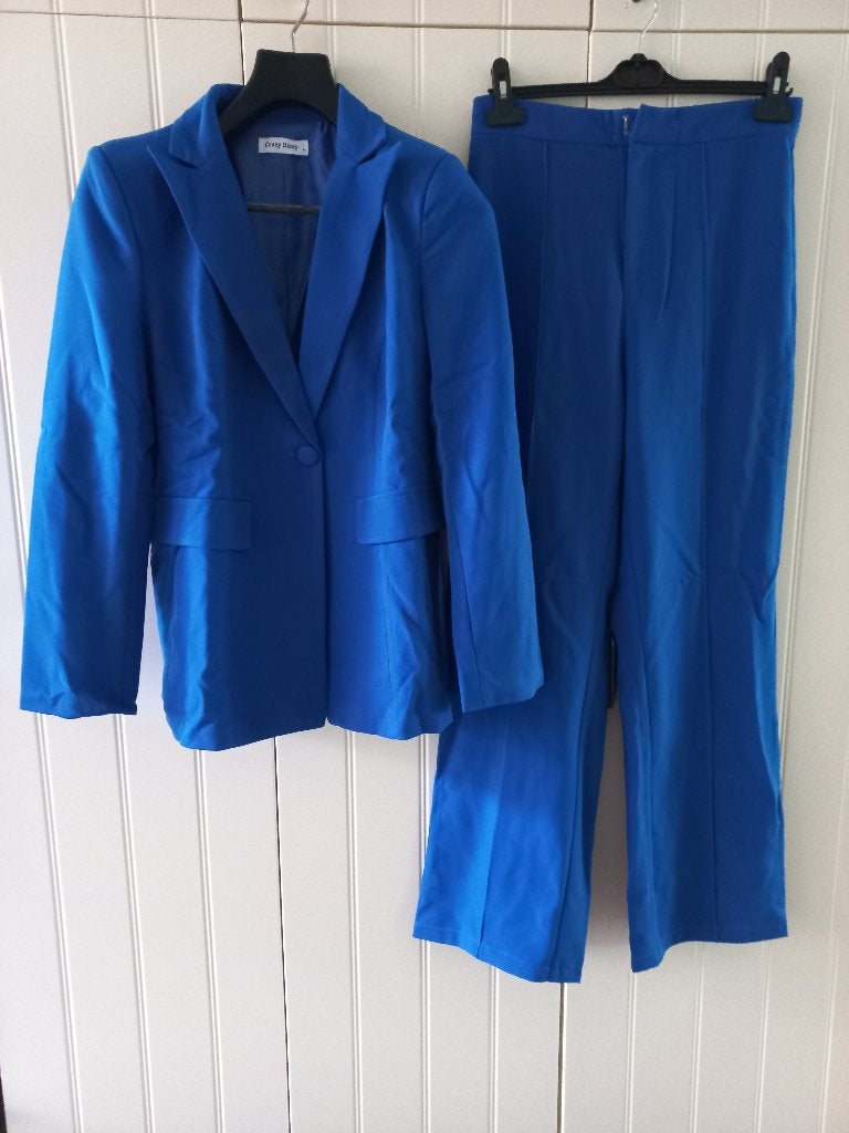 damespak blauw, Kostuum of Pak, Blauw, Maat 42/44 (L), Nieuw