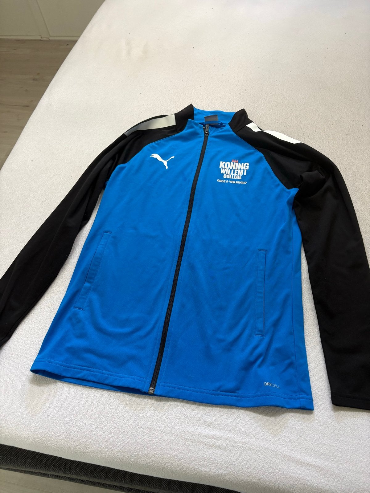 Trainingsjack Koning Willem 1 College Orde en Veiligheid S, Blauw, Overige typen, Ophalen of Verzenden, Maat 36 (S)