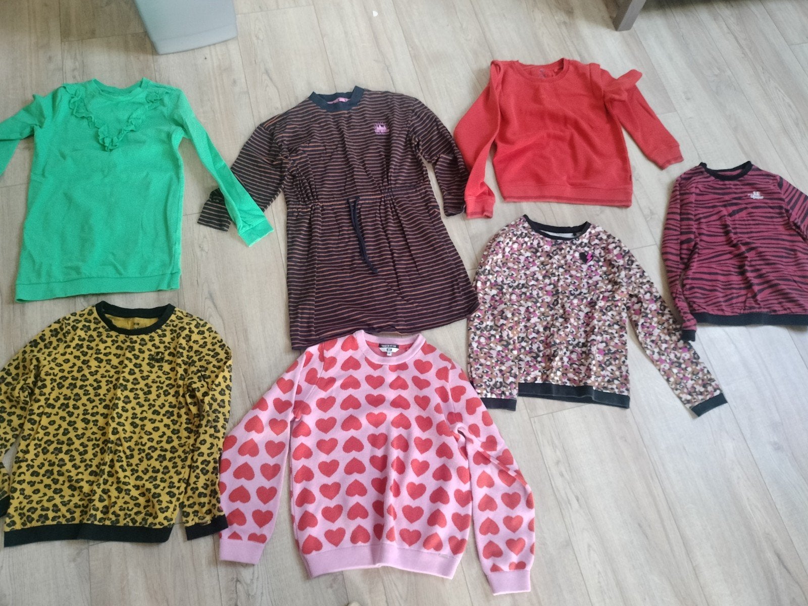 WE 146 152 maat Kledingpakket meisjes truien en jurkjes, Kinderen en Baby's, Gebruikt, WE, Meisje, Trui of Vest