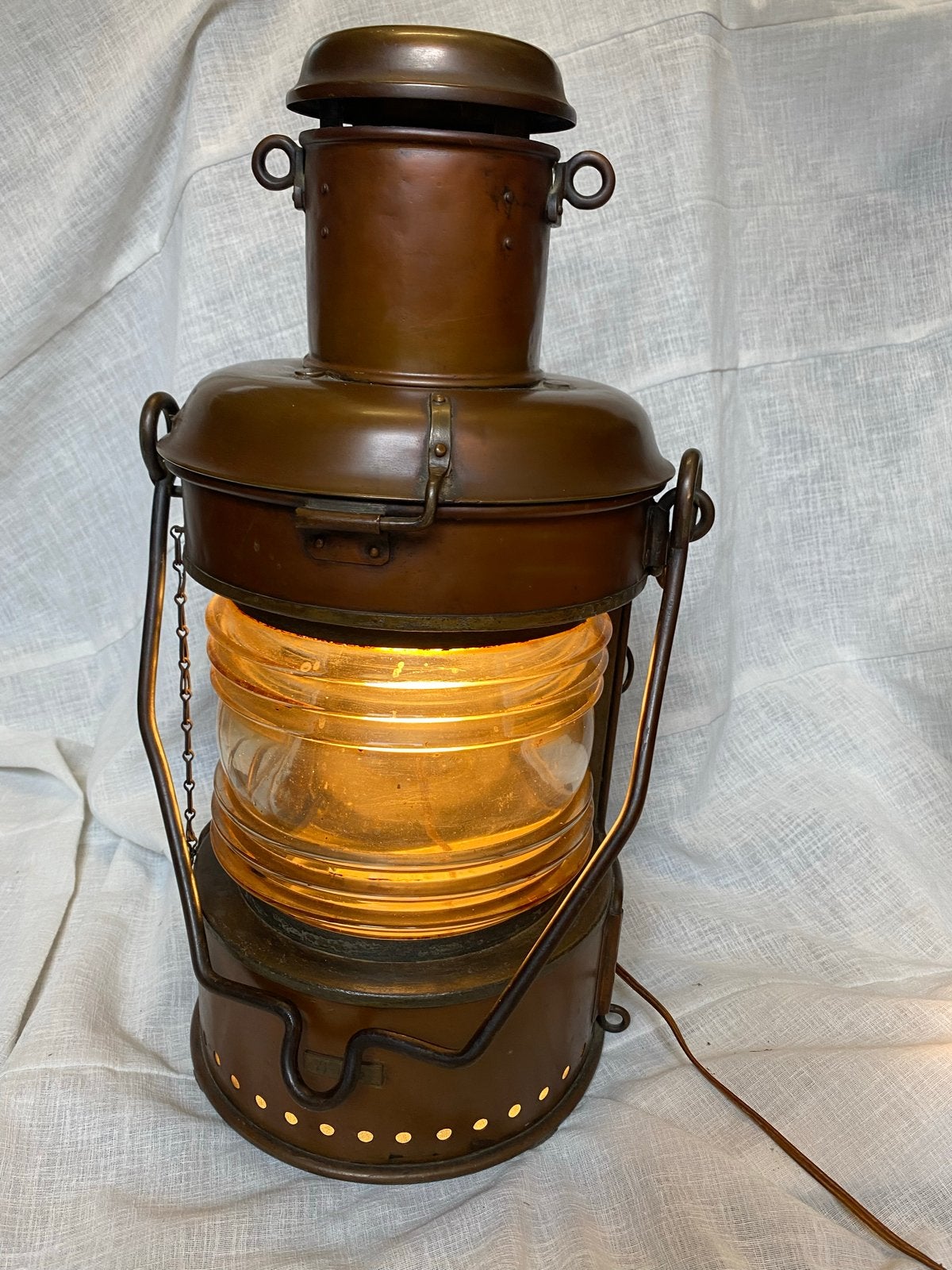 Antieke Koperen Scheepslamp - Maritieme Decoratie, Ophalen