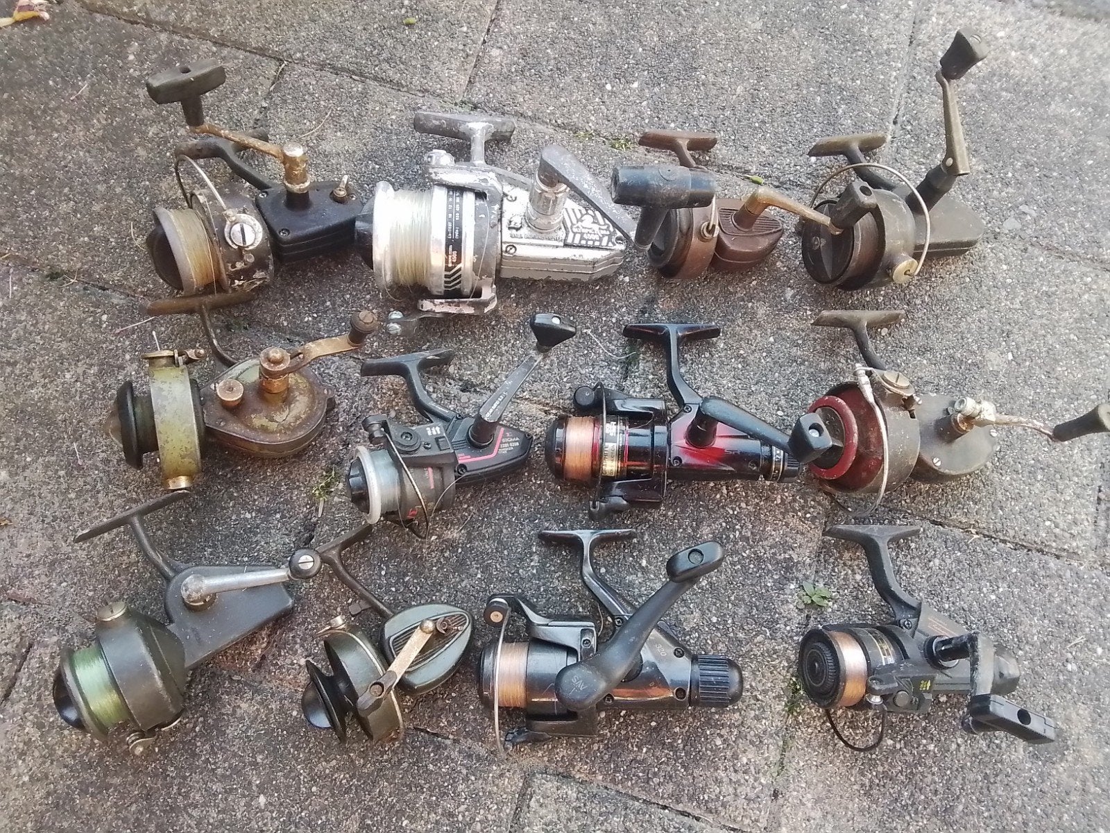 partij hengel molens van vintage  tot vrij nieuw  24 x, Ophalen, Gebruikt, Werphengel