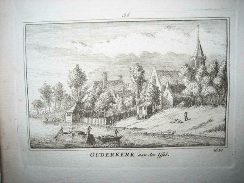 186 / Ouderkerk aan de Ijssel Kopergravure 18e Eeuw, Ophalen of Verzenden