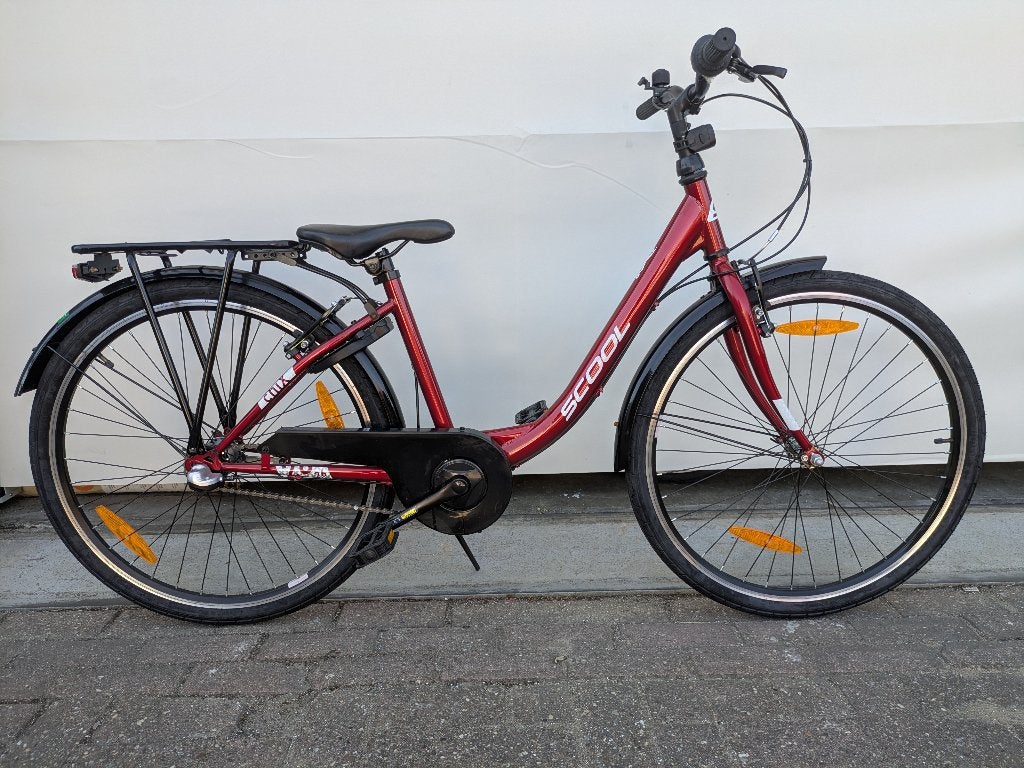 26 inch Scool Chix met 3 versnellingen., Terugtraprem, Scool, Versnellingen, Zo goed als nieuw