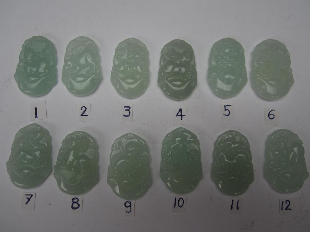 Chinees /chinese groene jade hangers,astrologie's, Ophalen of Verzenden, Zo goed als nieuw, Groen, Steen of Mineraal