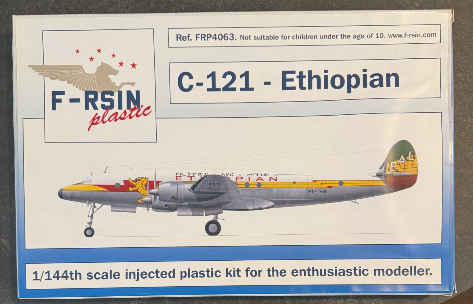 F-RSIN Plastic C-121 Ethiopian Vliegtuigmodel 1:144, Overige merken, 1:144 tot 1:200, ., Nieuw