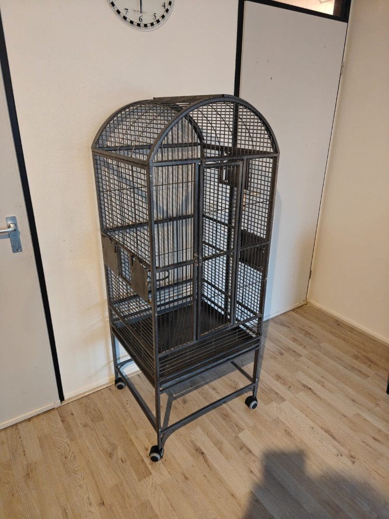 Vogelkooi op wieltjes; inclusief toebehoren, Mannelijk, Papegaai
