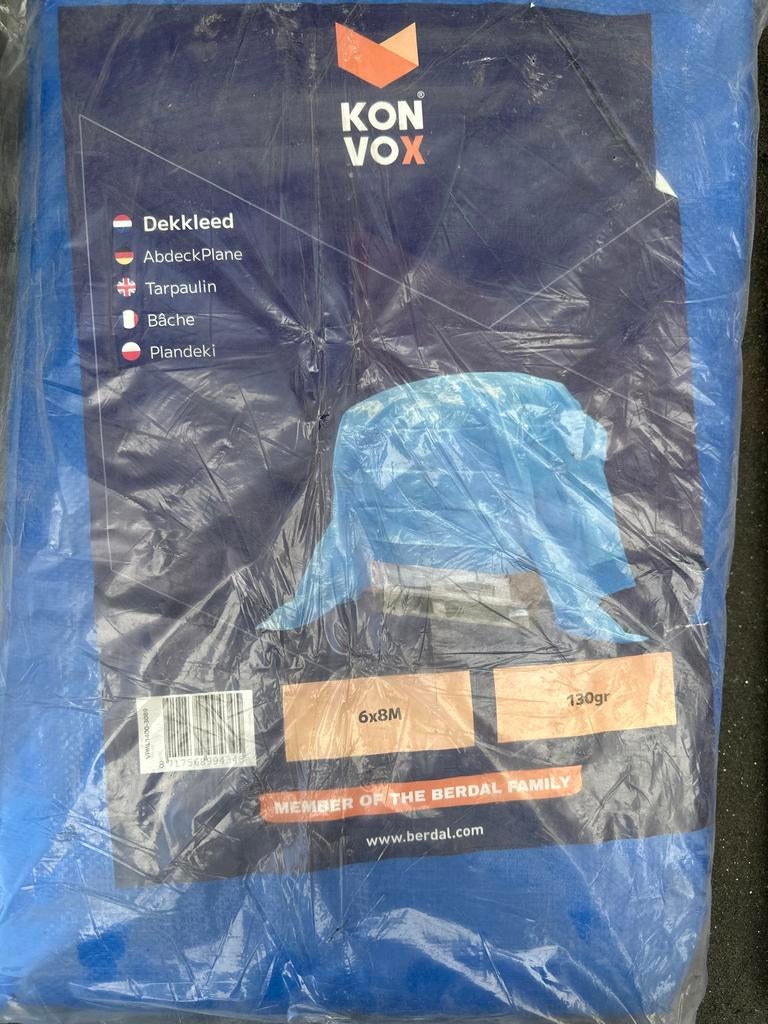 Konvox Dekkleed 6x8M - 130gr/m², Ophalen of Verzenden, Zo goed als nieuw, 15 m² of meer, Zeil