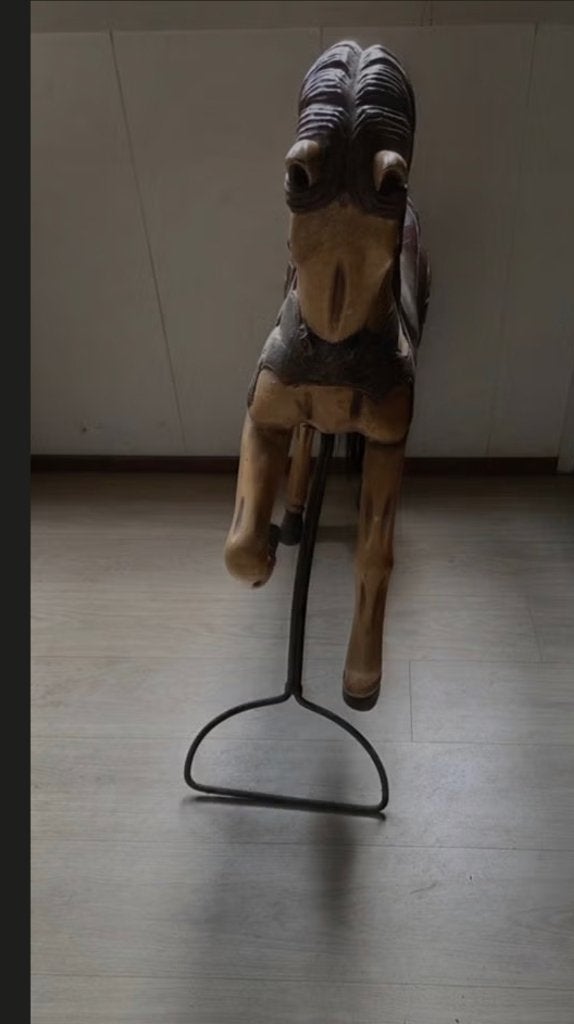 Antiek houten paard, Ophalen, Gebruikt, Hout