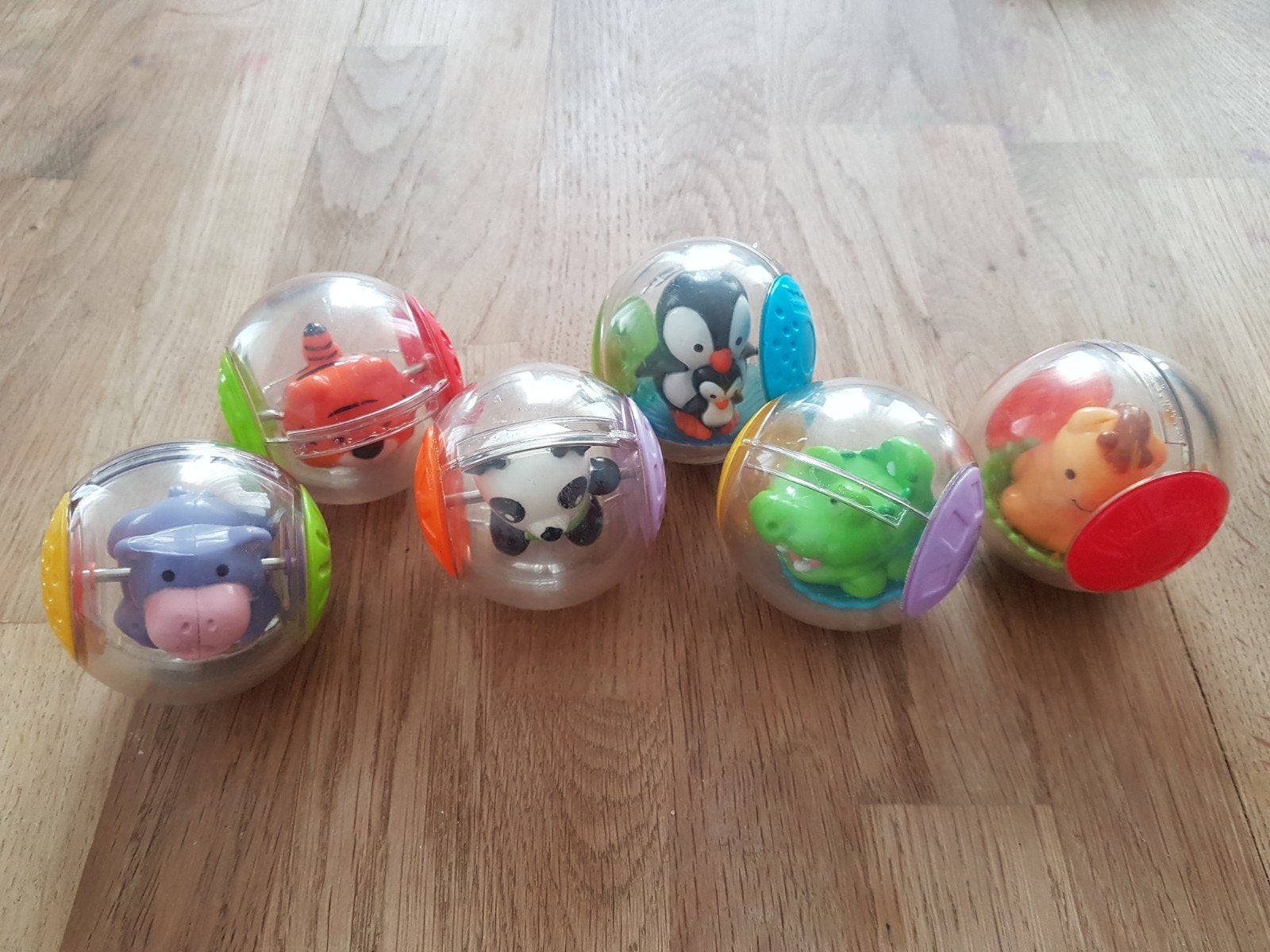 Fisher-price roll a rounds ballen dierfiguren - 6 stuks, Ophalen of Verzenden, Gebruikt, Overige typen