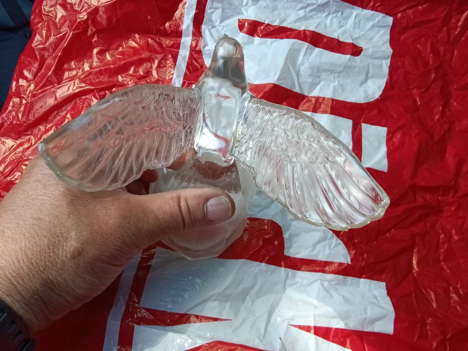 glazen duif en dofijn, Verzamelen, Beelden en Beeldjes, Ophalen, Zo goed als nieuw, Dier