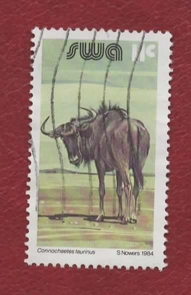 Fauna - Dieren - Gnoe - S.W.A. (jr.'84) - gebr, Verzenden, Gestempeld, Dier of Natuur