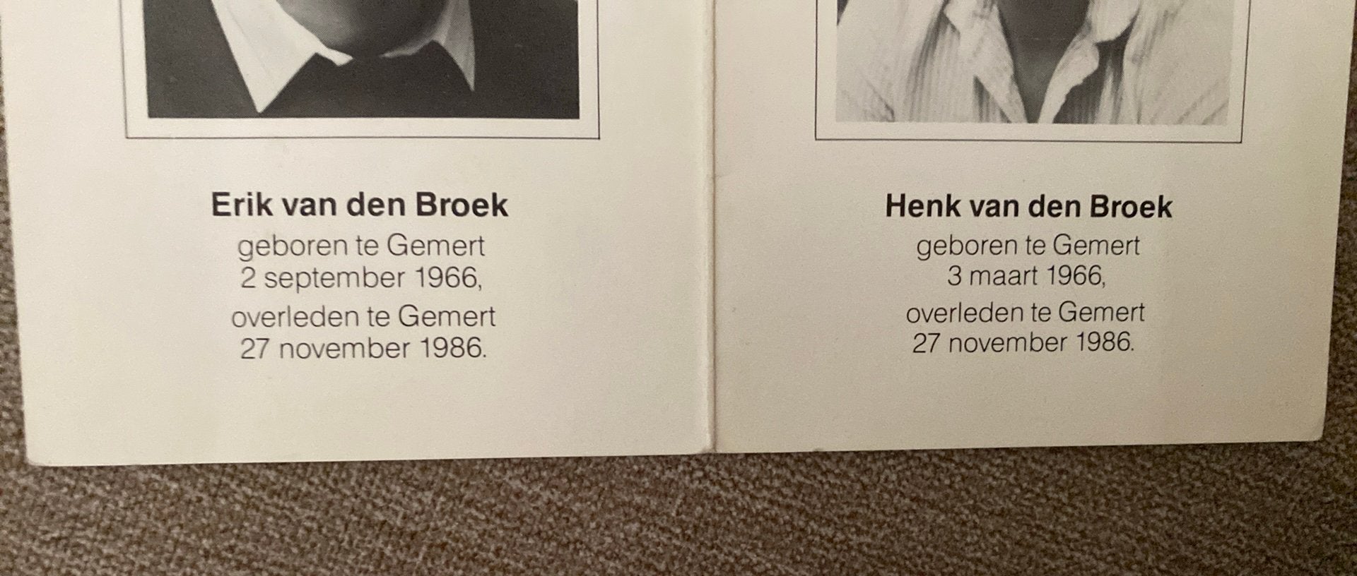 2 neven vd Broek (Berents vd Elsen) 1966 Gemett 1986, Ophalen of Verzenden