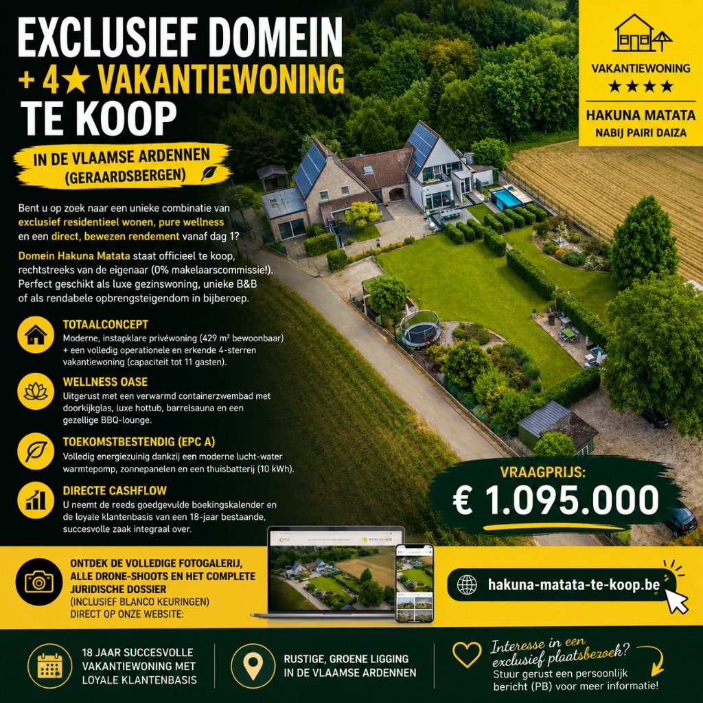 WONEN & INVESTEREN IN DE VLAAMSE ARDENNEN : vakantiewoning, Villa, Verkoop zonder makelaar, 429 m², 7 slaapkamers