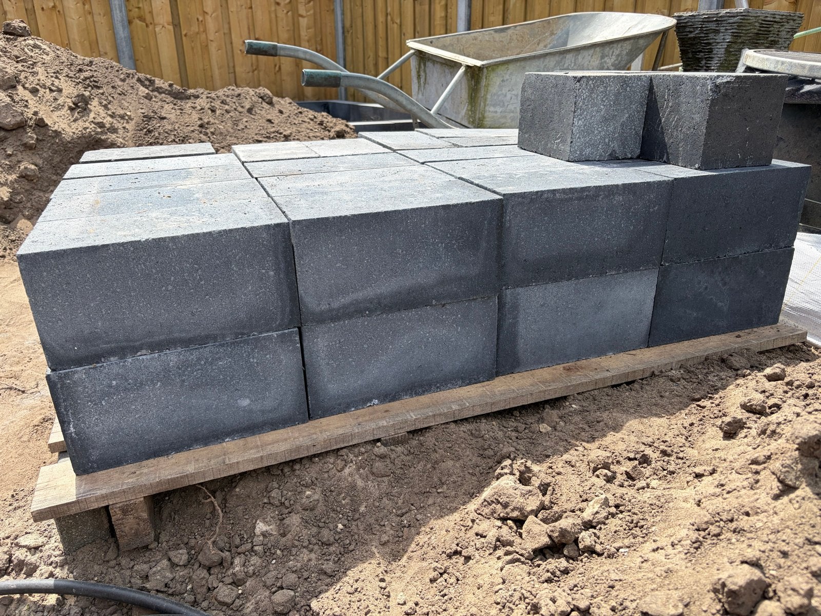 Nieuwe Wallblock new 15x15x30 en 15x15x60 Antraciet., Tuin en Terras, Bielzen en Borders, Ophalen, Blok, Nieuw, 50 cm of meer