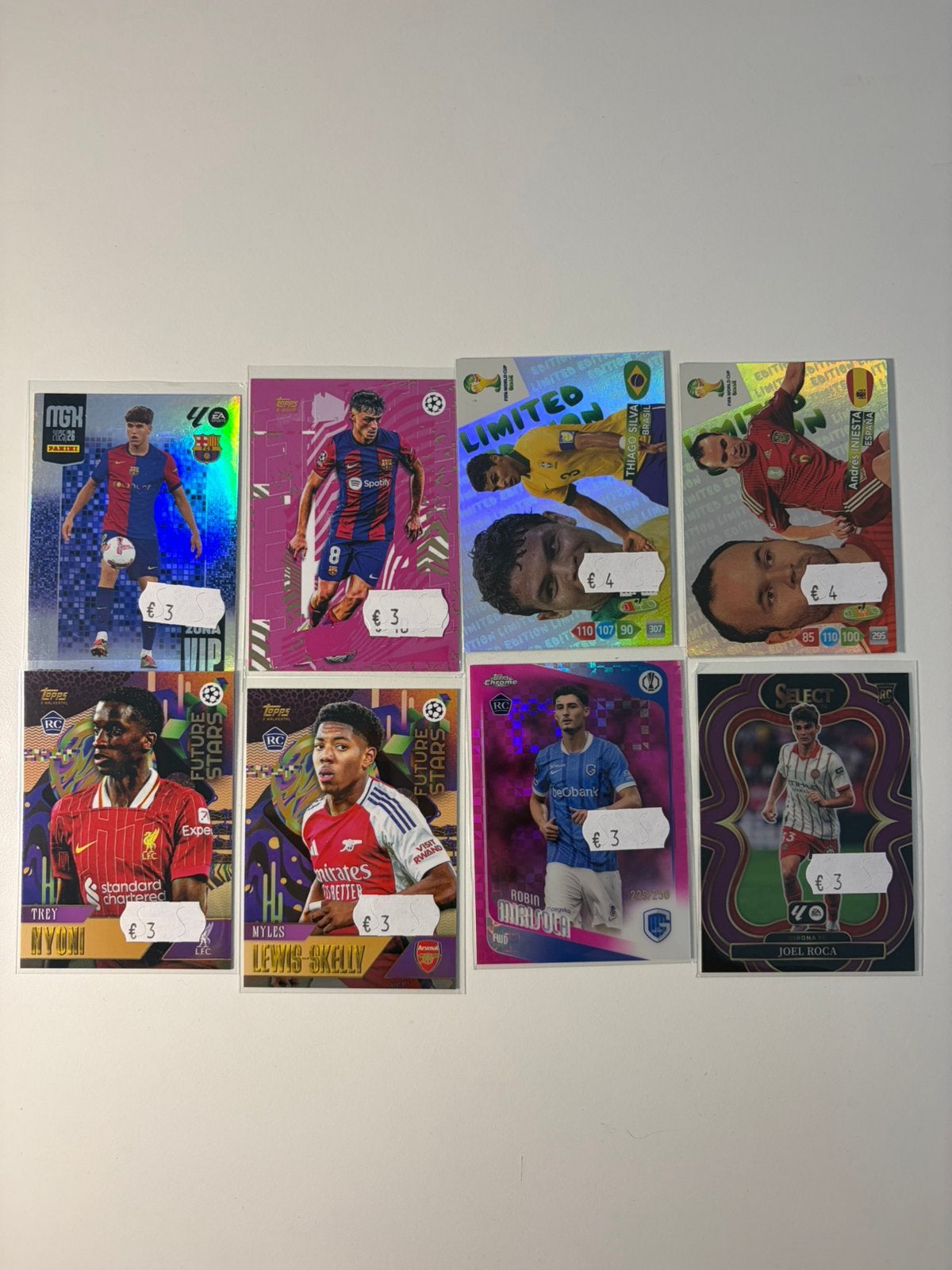 Diverse topps / panini kaarten - €3 per stuk, Verzamelen, Ophalen of Verzenden, Zo goed als nieuw, Buitenlandse clubs, Poster, Plaatje of Sticker