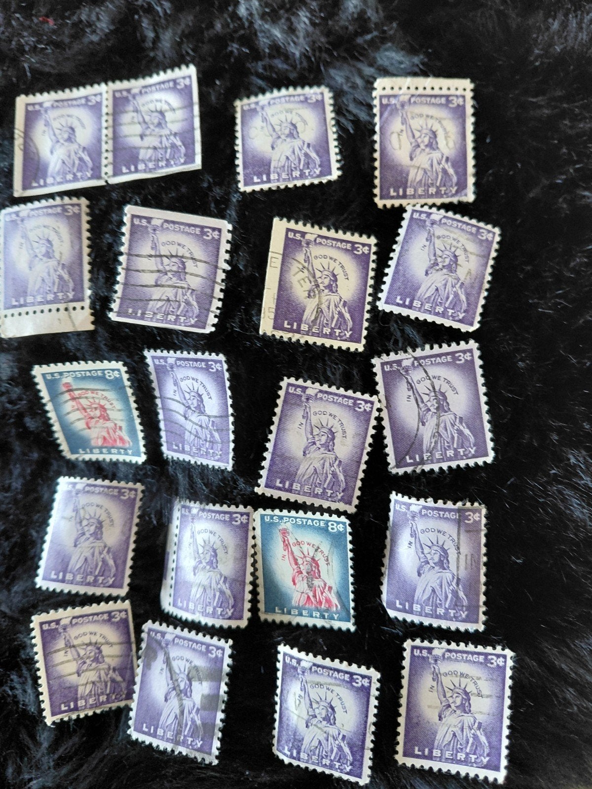 Verzameling Amerikaanse postzegels - Vrijheidsbeeld, Postzegels en Munten, Ophalen of Verzenden, Na 1940, Gestempeld