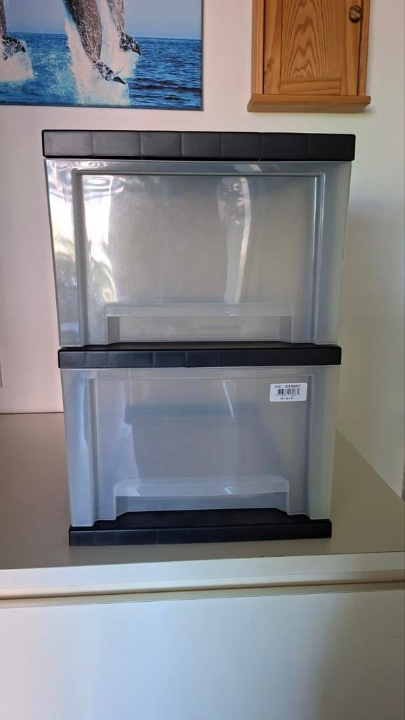Handige plastic ladekast met 2 transparante laden, Ophalen, Gebruikt, Modern, functioneel, 1 of 2 laden