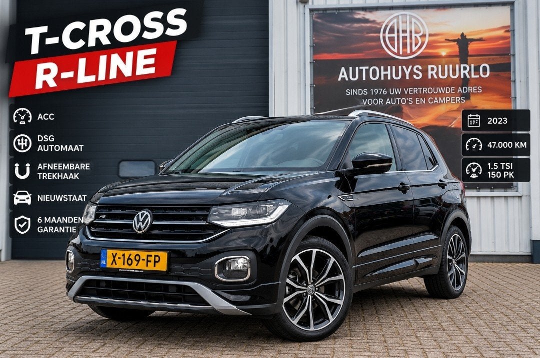 Volkswagen T-Cross R-Line 1.5 TSI 150 PK DSG ACC Nieuwstaat!, Auto's, Dealer onderhouden, T-Cross, 4 cilinders, Leder en Stof