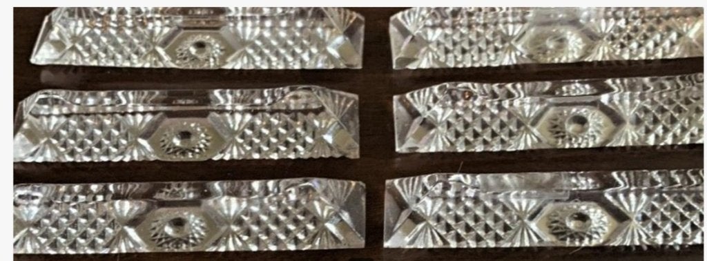 Set of SIX CRYSTAL GLASS KNIFE RESTS / Messenleggers kristal, Ophalen of Verzenden