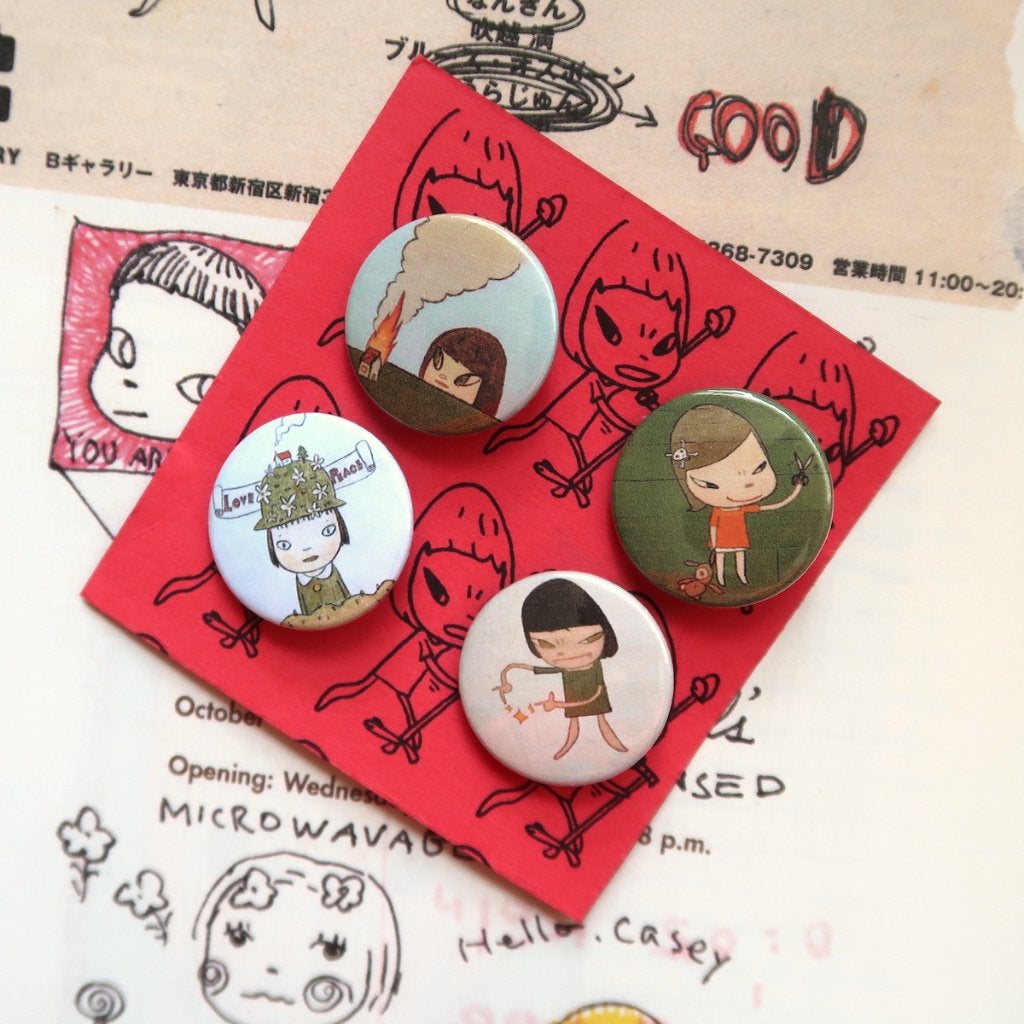 Yoshitomo Nara kunst pins buttons badges speldjes set, Verzenden, Nieuw, Overige onderwerpen, Button