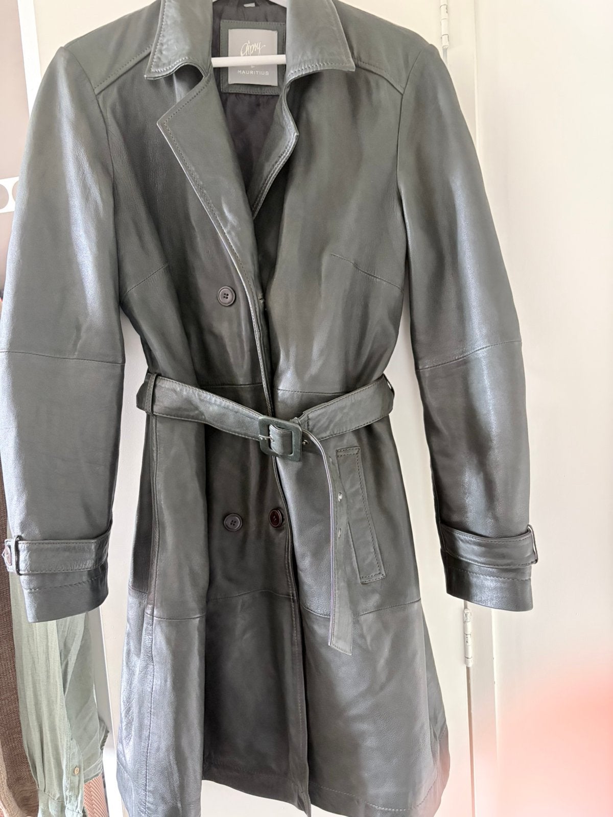 Nieuwe Gipsy by Mauritius leren trenchcoat, maat XL, Ophalen of Verzenden, Nieuw, Maat 46/48 (XL) of groter, Grijs