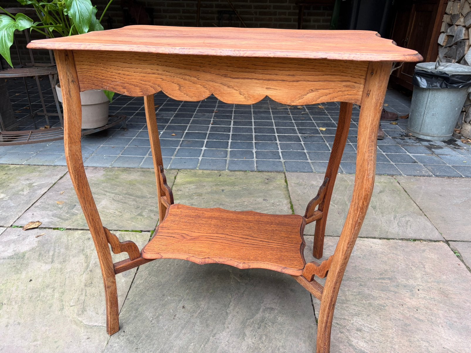 Queen Anne sidetable bijzettafel plantentafeltje eiken, Ophalen