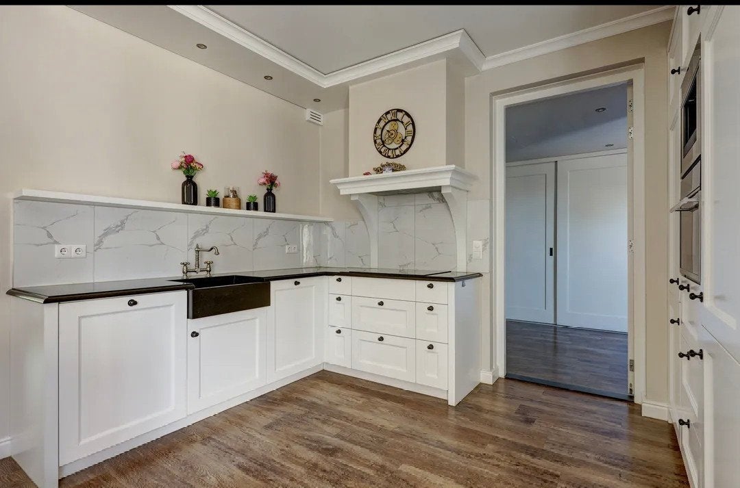 Witte keuken met mooi blad, op te halen vanaf 3 oktober, Huis en Inrichting, Ophalen, Gebruikt, Wit, Hoekkeuken