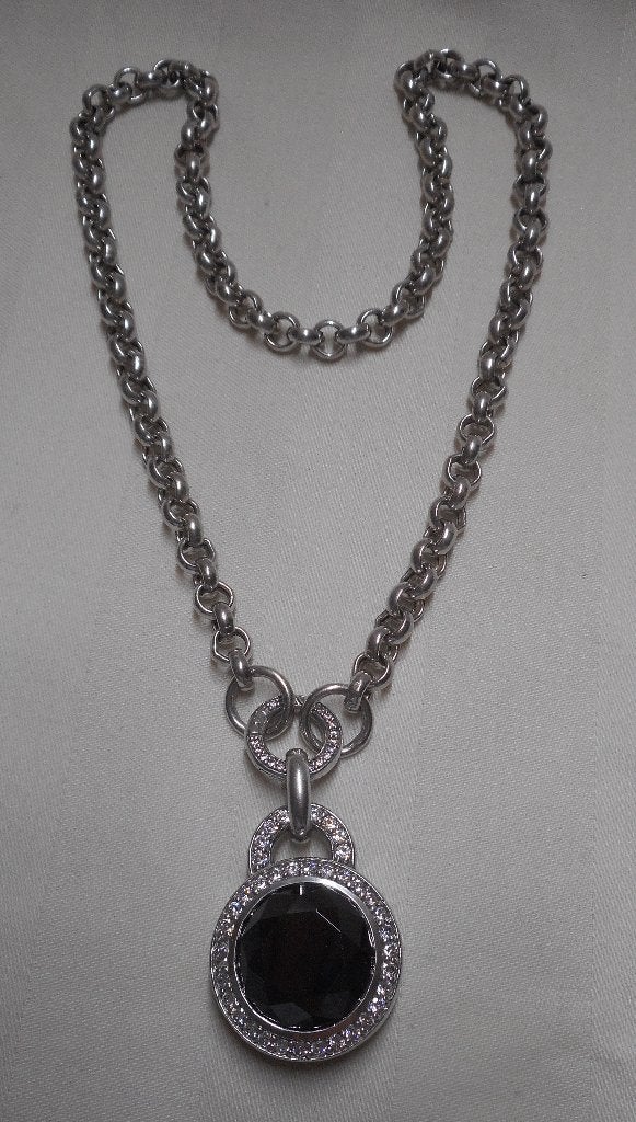 Zilveren Ti Sento hanger + clip en jasseron ketting nr.1264, Met hanger, Verzenden, Zo goed als nieuw, Zilver