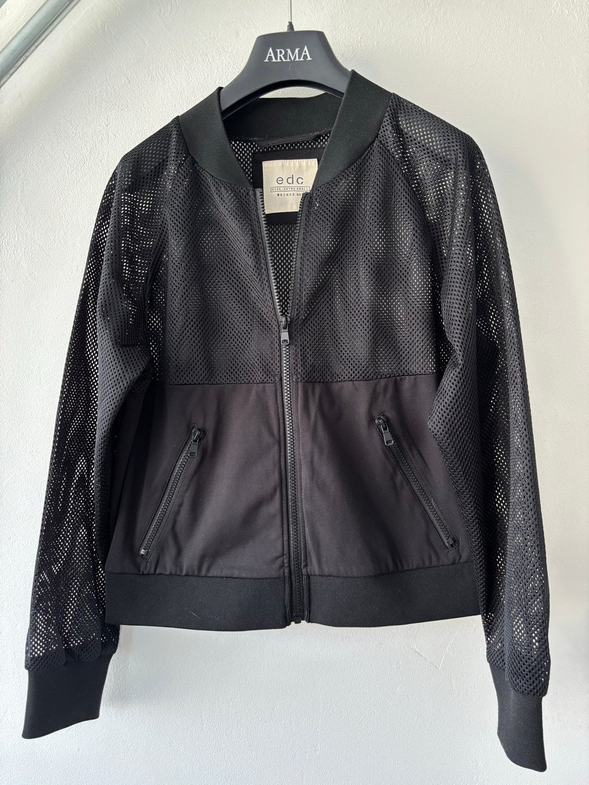 EDC by Esprit Bomberjack Zwart Mesh XS, Ophalen of Verzenden, Zo goed als nieuw, Maat 34 (XS) of kleiner, Zwart