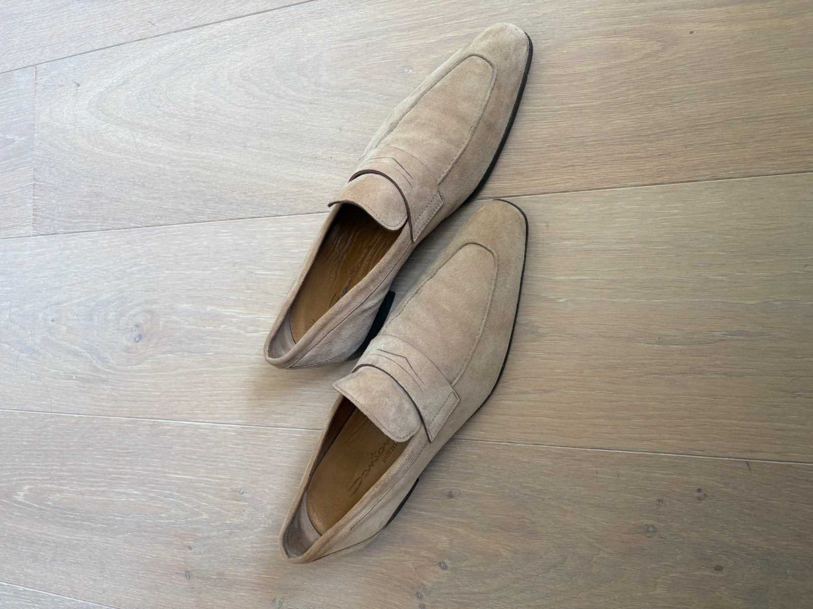 Prachtige beige Santoni loafers. Maat 7,5, Ophalen of Verzenden, Zo goed als nieuw, Overige kleuren, Loafers
