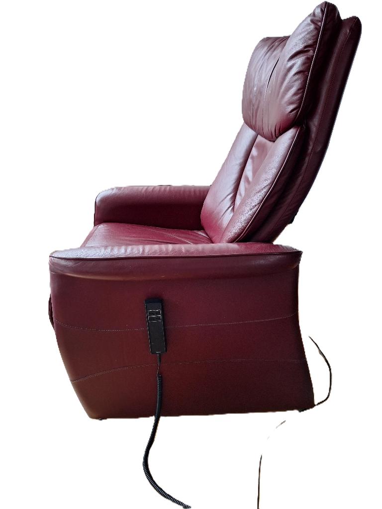 Relax fauteuil, Huis en Inrichting, Fauteuils, Gebruikt, Leer, Metaal, 50 tot 75 cm, 75 tot 100 cm, Ophalen