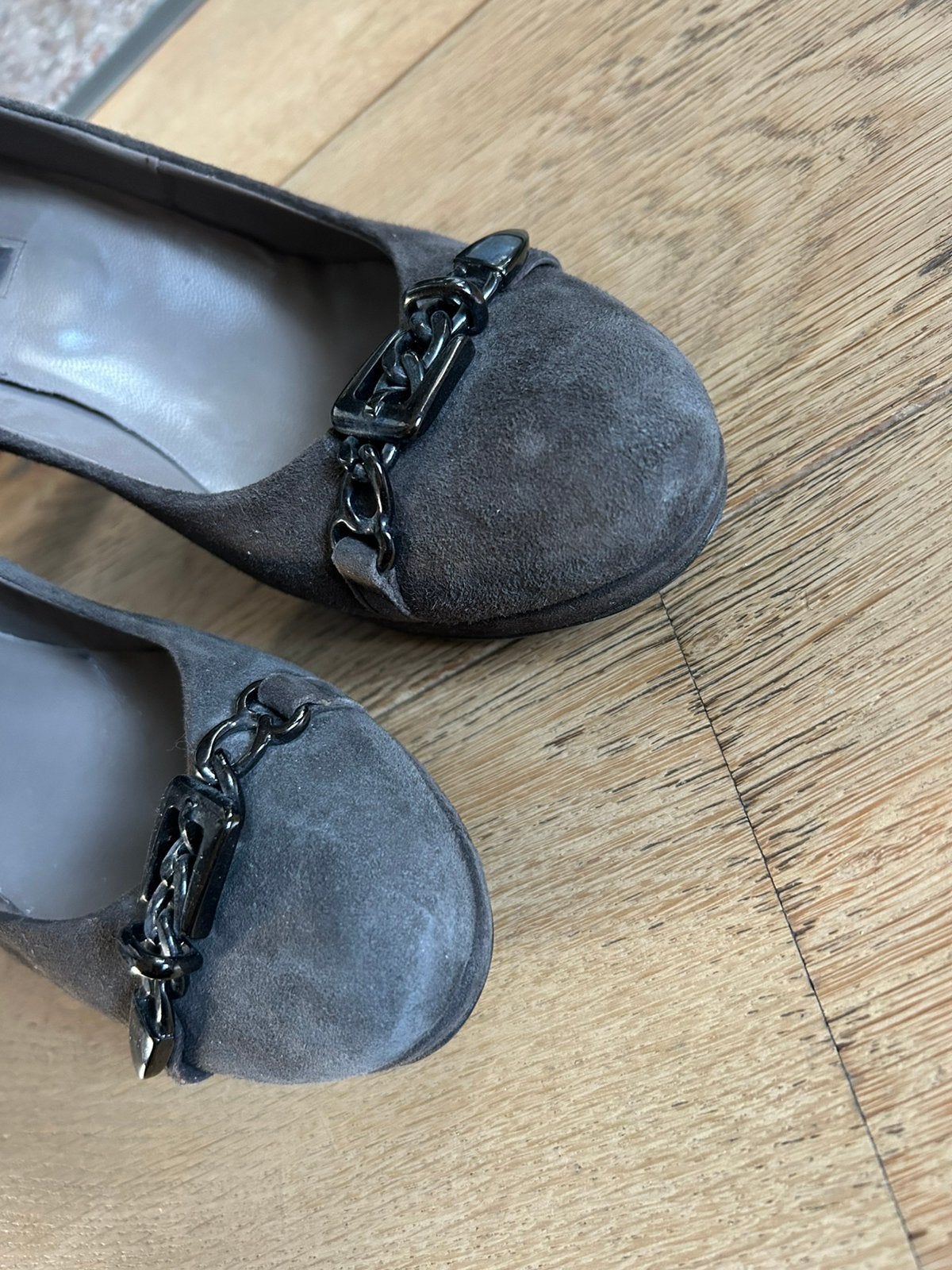Grijze suede hakschoenen 41, Ophalen of Verzenden, Zo goed als nieuw, Grijs, Sneakers of Gympen