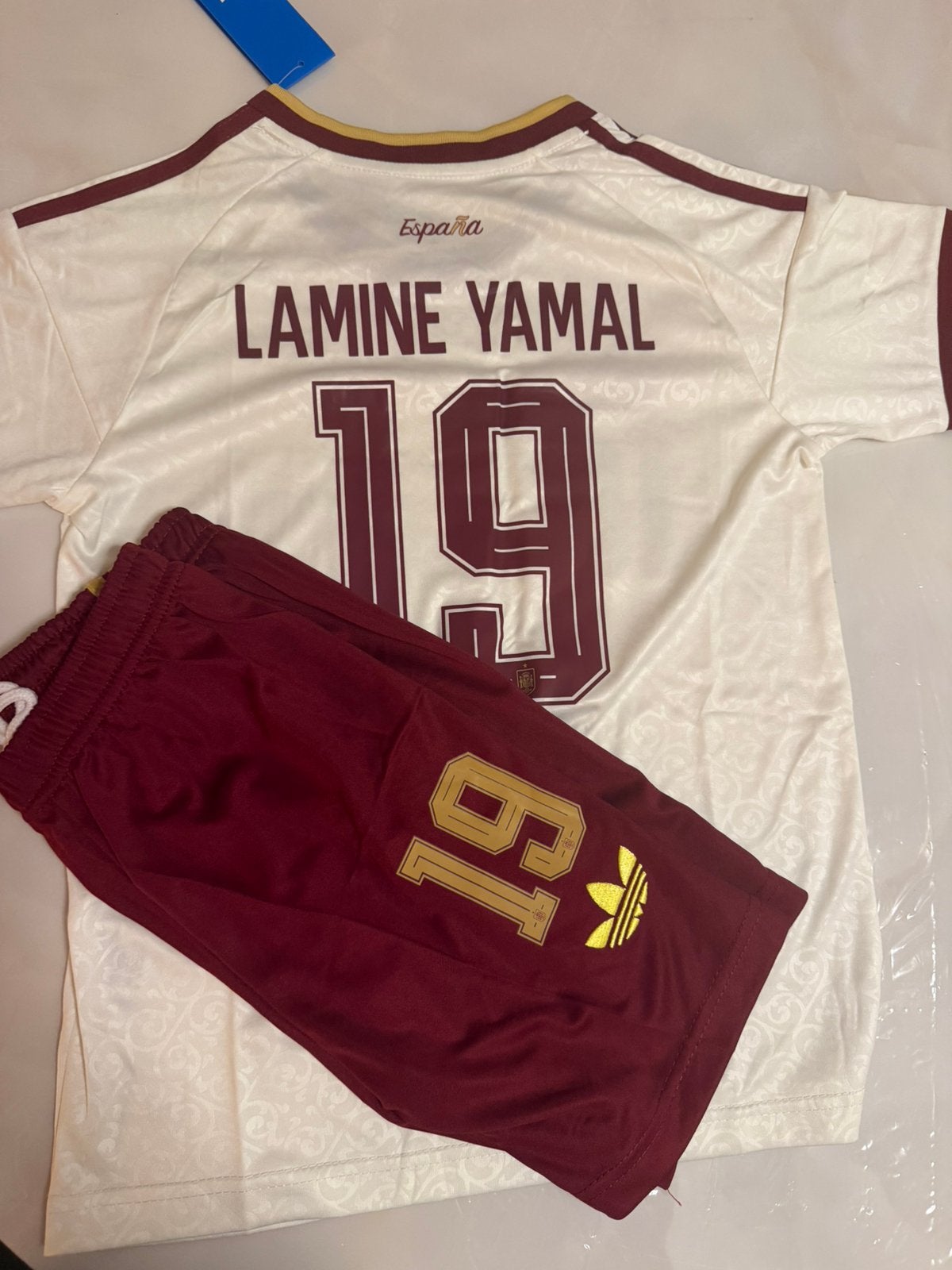 Spanje Voetbalset 2026/2028 Lamine Yamal #19 Kindermaat, Ophalen of Verzenden, Zo goed als nieuw, Kleding