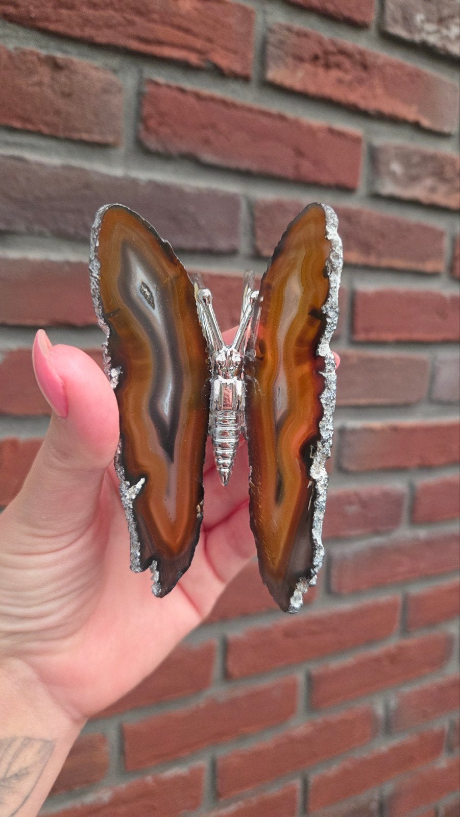 Prachtige Agaat Vlinder - 10 x 6 cm
