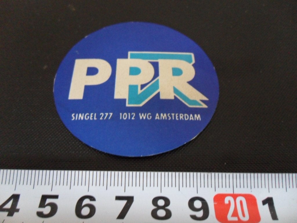 sticker politiek logo PPR politieke partij radikalen, Ophalen of Verzenden, Zo goed als nieuw