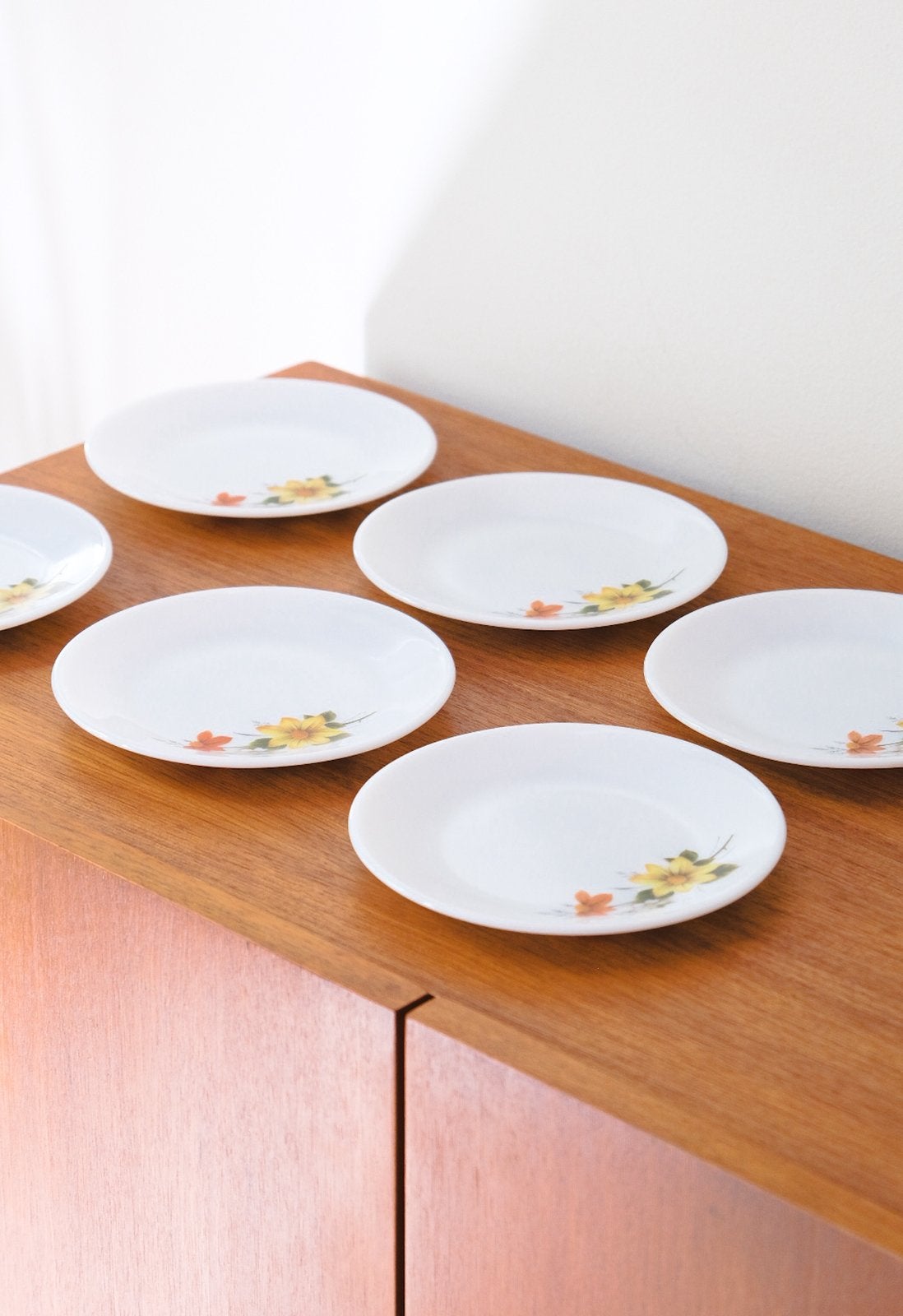 Set van 6 Pyrex gebaksbordjes, Ophalen of Verzenden
