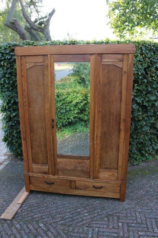 vintage kledingkast hangkast uit de jaren 50-60 (184x130x55), Huis en Inrichting, Ophalen, Met deur(en), Gebruikt, 100 tot 150 cm
