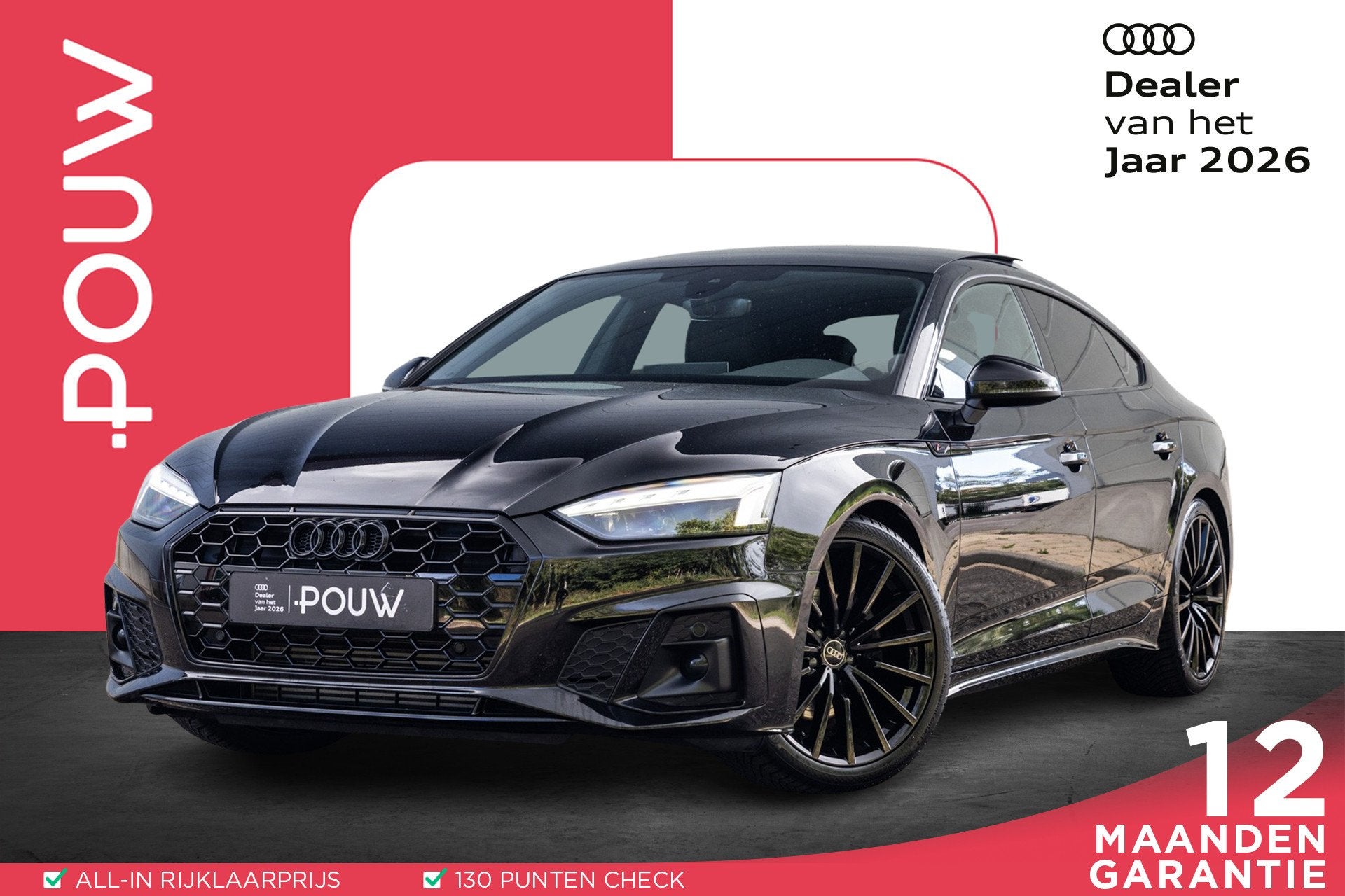 Audi A5 Sportback 35 TFSI 150pk MHEV S Edition Competition |, Auto's, Gebruikt, 4 cilinders, Zwart, Origineel Nederlands