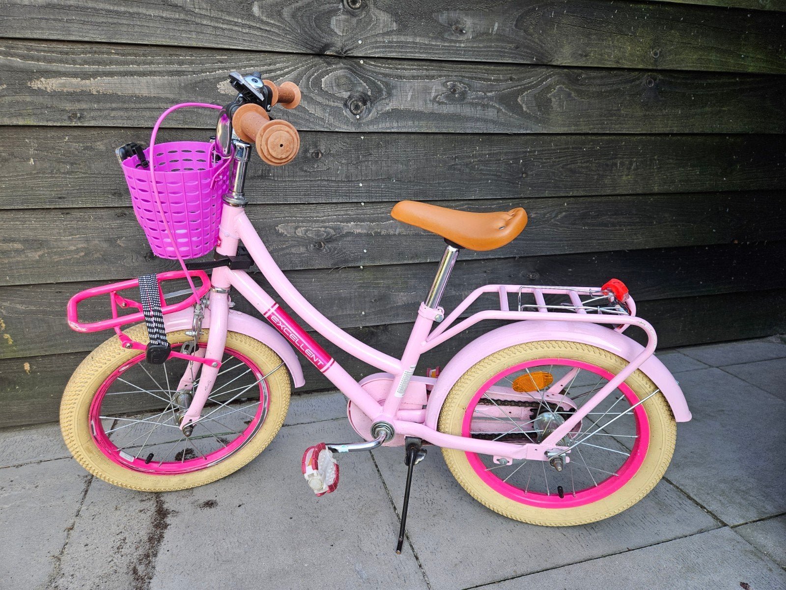 Kinder fiets 16inch roze, Ophalen, Gebruikt, 16 inch, Handrem