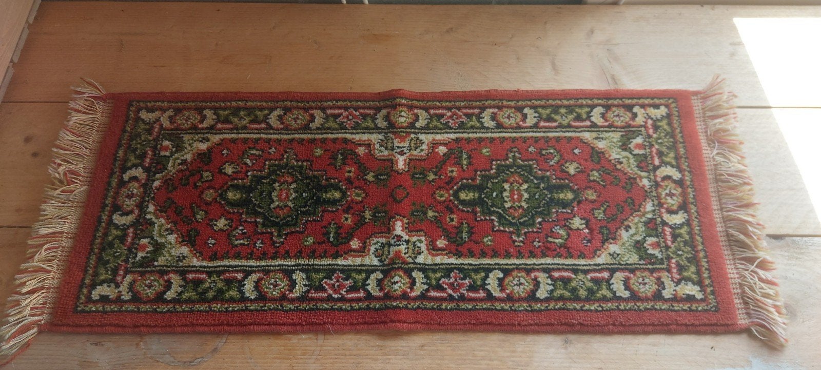 Vintage Yordes wollen loper / matje / tapijtje, Ophalen, Minder dan 50 cm, Gebruikt, 50 tot 100 cm