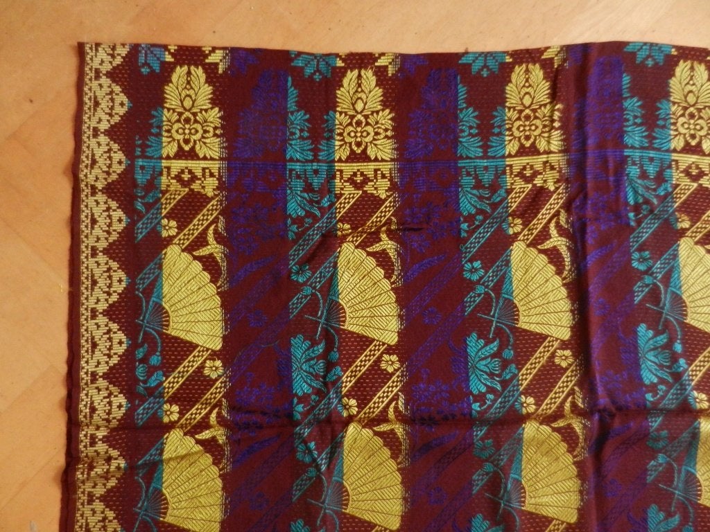 Fraaie katoenen lap / coupon met waaiermotieven 109 x 171 cm, Meerkleurig, 120 cm of meer, Ophalen of Verzenden, Zo goed als nieuw
