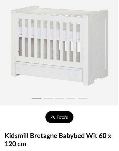 Wit ledikant met lade Kidsmill Bretagne 60x120cm, Kinderen en Baby's, Babywiegjes en Ledikanten, Ophalen, Gebruikt, Ledikant